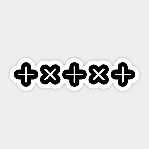 + x + x + minimal design (Pattern Collection) Sticker by Minimal DM